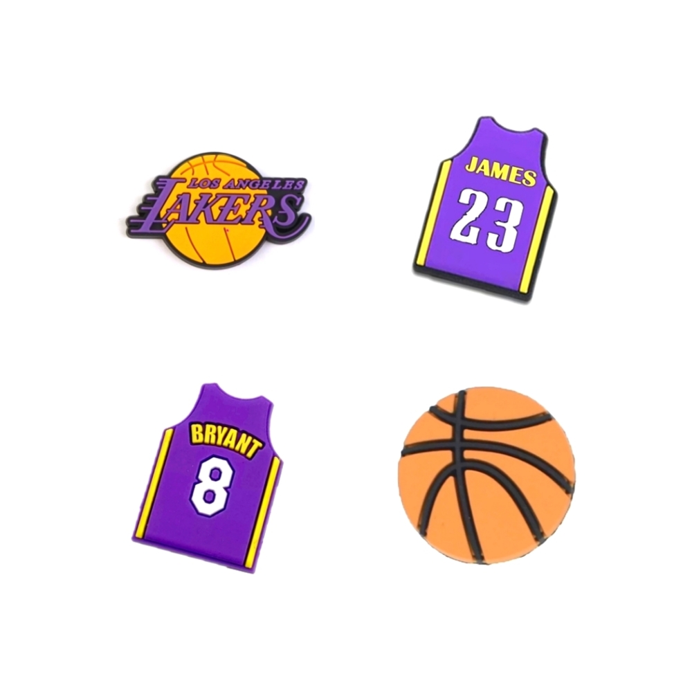 Lakers Croc Charm Set | Lakers Jibbitz | Basketball Croc Charms | Bracelet Charm